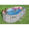 Каркасный бассейн BESTWAY POWER STEEL Ротанг 549х274х122см, 13430л + фильтр-насос 5678 л/ч, лестница, тент 56716 BW